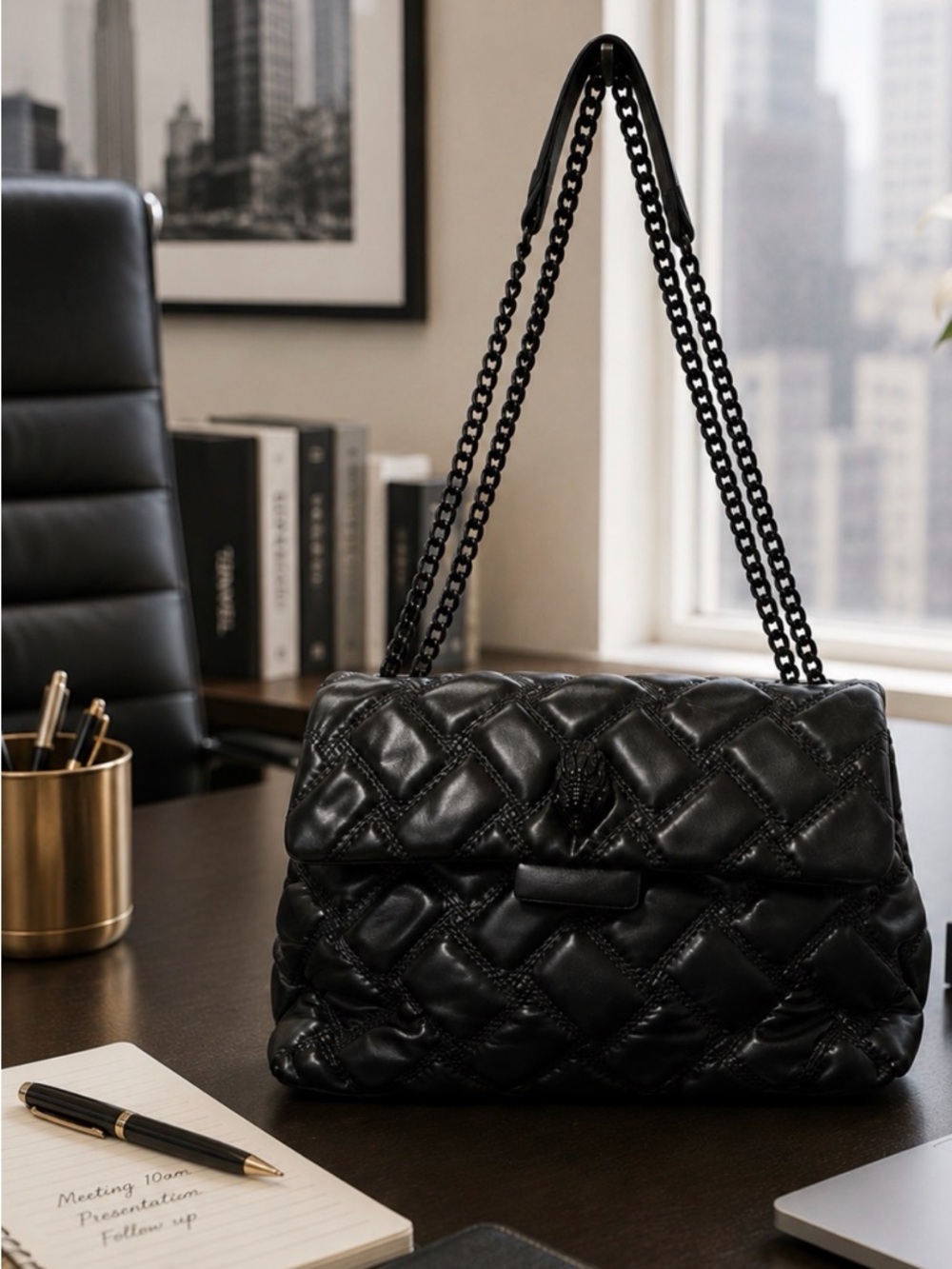 Quilted Shoulder / crossbody Bag in Black